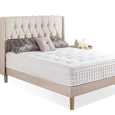 Zinus Eurotop - Materasso in schiuma a molle insacchettate, 180 x 200 cm, colore: Bianco
