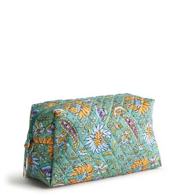 Vera Bradley Women's Cotton Large Cosmetic, Gemstone Paisley, One Size