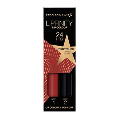 Max Factor Lipfinity Lip Colour Tinta Labbra Matte Lunga Durata e Gloss Idratante, Applicazione Bifase, 90 Starstruck