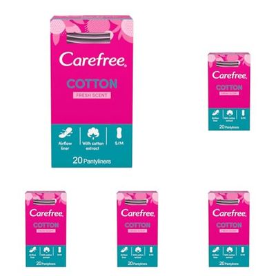Carefree Normal with Cotton Extract Panty Liners, Pack of 100, White