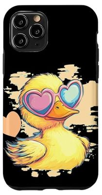 Cutie Duck with Love Googles per gli amanti degli occhiali da sole Custodia per iPhone 11 Pro