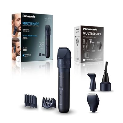 Panasonic MULTISHAPE Sistema De Cuidado Personal ER-CDT1 & ER-CKL1 Paquete, Accesorios Cabezales de Afeitado y Recorte Detallado con batería recargable Ni-MH, Negro