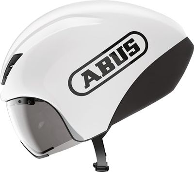 ABUS GameChanger TT 1.1 hjälm för tidskörning - aerodynamisk cykelhjälm för sportig cykling - triathlon, tidskörning och bancykling - för män och kvinnor - storlek S, vit