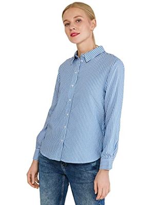 Street One Damesblouse met lange mouwen, Origineel blauw, 40