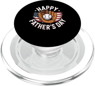 Father's Day Baseball Dad Gift American Flag Glove Ball PopSockets PopGrip for MagSafe