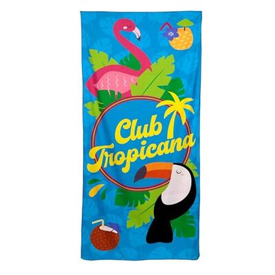 Puckator Toalla de Playa de Microfibra 180 x 85 cm – Flamenco y Tucano – Club Tropicana