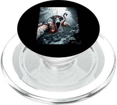 Submarino Buceo Flamingo Selfie Buceo PopSockets PopGrip para MagSafe