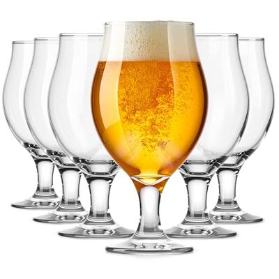 Glasmark Krosno - Set di bicchieri da birra da 0,5 litri, per birra, per birra, birra, bicchieri, bicchieri, bicchieri da cocktail, lavabili in lavastoviglie, 6 x 500 ml