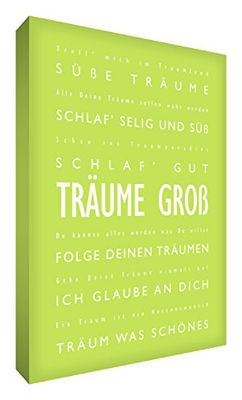Little Helper DRBG1216-02G Feel Good Art Tableau sur toile avec citations en langue allemande Typographie moderne Vert tilleul 40 x 30 cm