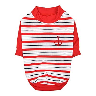 Marino - Camisa para Perro, Color Rojo, Talla L