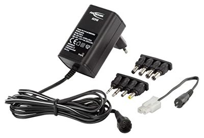 Ansmann Paquete de baterías ACS 48: cargador de baterías para baterías NiMH de 4-8 celdas, cargador RC con 8 enchufes y adaptador Tamiya para cargar baterías modelo, baterías, color negro