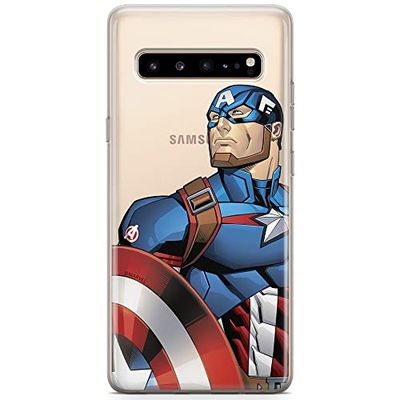 ERT GROUP Custodia per Samsung S10 5G Originale e Ufficiale Marvel Modello Captain America 011 Perfettamente adattato alla forma del telefono cellulare, parzialmente trasparente