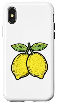 Carcasa para iPhone X/XS Dos limones frescos en la rama con hojas - Limón vitamina C