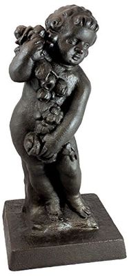Emsco Group 92304 - Statua da giardino leggera di Cupido, 24 pollici, colore: nero