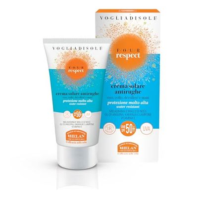 Helan, Fotoprotettore Viso per Uso Quotidiano Waterproof, Crema Solare 50+ Antirughe Fluida e Leggera, Valida come Step Skincare Antimacchia con Protezione Solare Alta UVB/UVA e Vitamina E, 50 ml