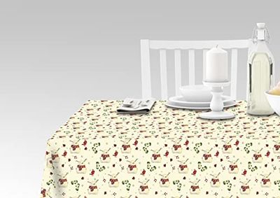 Doge Milano Nappe avec impression numérique, 100% Made in Italy Nappe antidérapante pour salle à manger, lavable et antitache, modèle de Noël - Robertson, cm 140x180