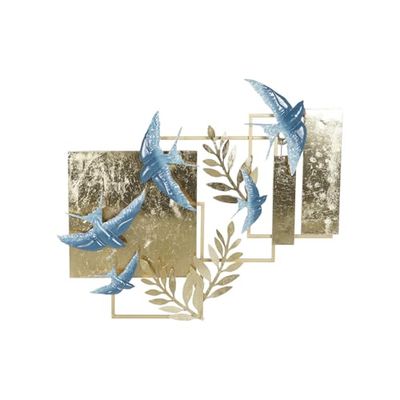 DECORACION PARED METAL 84,5X8,3X72,4 GOLONDRINAS