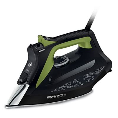 Rowenta DW6330D1 Eco Intelligence stoomstrijkijzer, optimale stoomverdeling, 2500 W vermogen, snelle opwarmtijd, 1 l, zwart/groen