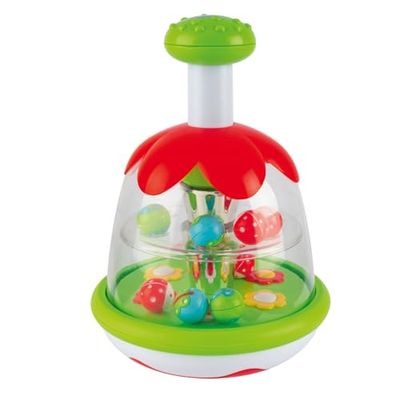 Chicco Peonza mágica, peonza com bolas de cores, botão e espelho central para aprender a relação causa-efeito, jogo educativo infantil, brinquedo para bebés de 6 meses a 3 anos