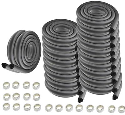 HIMRY® 40 Metros Protector Borde Forma de U, Espuma para Borde de Mesa de Vidrio, Anticolisión Tira para Bebés y niños, Protectores para Bordes, Extra DENSOS. 20x2M, Negro KXD7003 Black