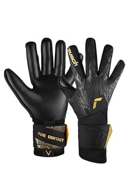Reusch Pure Contact Infinity målvaktshandskar för vuxna optimala för konstgräs, 10,5, svart-guld