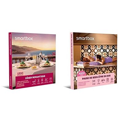 Smartbox - Coffret Cadeau Couple - Dîner Romantique pour Un Moment à Deux inoubliable & Coffret Cadeau fête des mères - Pause de Bien-être en Duo - 1 séance Bien-être pour 2 Personnes