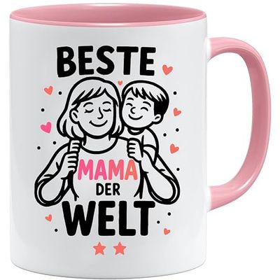 Jungle Mug Tasse « Beste Mama » - Idée cadeau amusante pour femme - Cadeau maman avec cœur - Idée cadeau pour la fête des mères