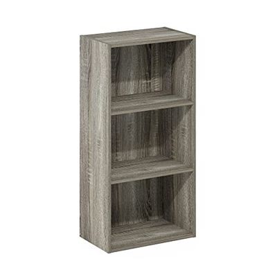 Furinno Luder boekenkast met 3 niveaus, open plank, Frans eiken