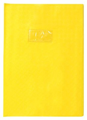 Calligraphe 72214C Un Protège-Cahier Grain Losange Jaune - A4 21x29,7 cm - 18/100ème avec Porte-Étiquette - PVC Opaque