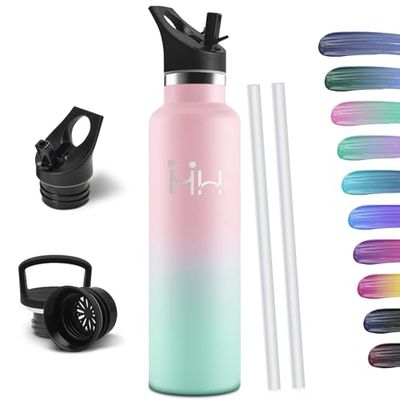 HoneyHolly Borraccia Termica 1 Litro, Senza BPA, Borraccia Termica, Sottovuoto a Doppia Parete, Bottiglia Termica, 18/8 Acciaio Inox, Borracce Termiche, Borraccia per Palestra, Sport, Bici