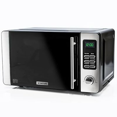 STATUS Stamford Microwave Oven, 700W Stainless Steel Manual Microwave with 20L Capacity, 5 Power Levels, 30 Minute Timer, Compact Freestanding Worktop Appliance for Daily Use, (STAMFORD1PKB)