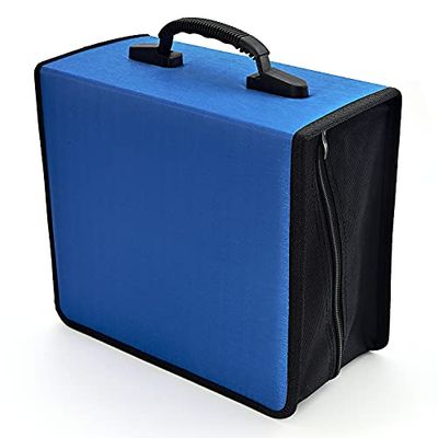 alavisxf xx CD-hoes, dvd-hoes met 432 capaciteit, robuuste rits-organizer voor filmmedia en map, portemonnee voor auto, thuis, kantoor, reizen (432 capaciteit, blauw)