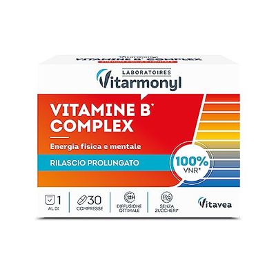 Vitamine B Complex - Energia Fisica e Mentale - Integratori Stanchezza - Multivitaminico - Vitamina B - Senza Zuccheri - 30 Compresse - Vitarmonyl