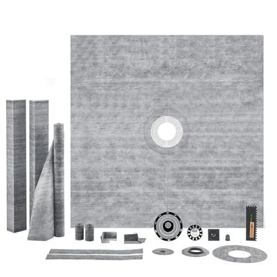 VEVOR Kit cordolo doccia, kit piatto doccia 72"x72" con flangia centrale in ABS da 2", griglia in acciaio inossidabile da 4", cordolo doccia impermeabile, membrana e striscia, bastoncini inclinati