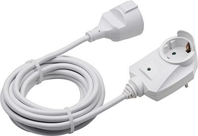 Meister 7430680 Extensor de proteção de contacto 1 + 1, 3 m, cor branca