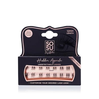 SOSU Cosmetics Hidden Agenda Refill Pack 12mm – Soft & Lightweight Cluster Lashes for a Natural Look – Reusable & Easy to Apply