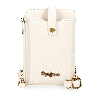 Pepe Jeans Lena Borsa a Spalla Bianca 9,5x16,5 cm Pelle Sintetica