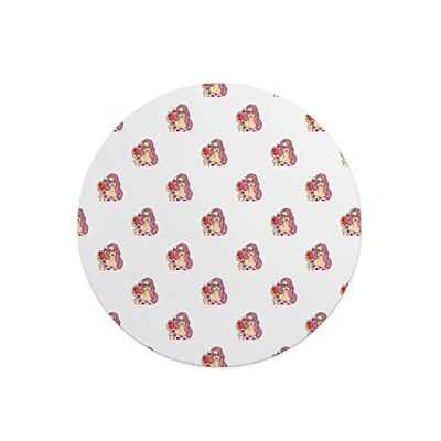 Questo Casa, Tapis de Souris Rond imprimé numérique avec Fond antidérapant pour Bureau et Maison Diamètre 22 cm