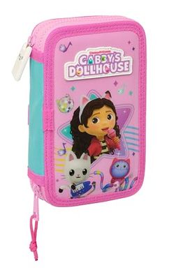 Safta GABBY'S Dollhouse Party - Trousse Scolaire pour Enfant, avec 28 Outils Inclus, Pratique et Polyvalente, 12,5 x 4 x 19,5 cm, Rose Clair, Rose Clair, Estándar, Décontracté