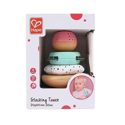 Hape Pyramide empilable Stina en Bois et Tissu