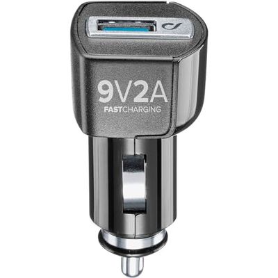Cellularline - Caricabatterie da Auto per Accendisigari 12/24V con Presa USB -Potenza Massima Uscita 18W - Huawei, Xiaomi, Wiko, ASUS And Other Smartphone