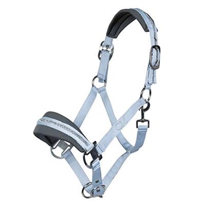 HKM Licol pour Poney Motif Mondiale Bleu Clair