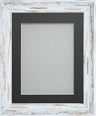 Frame Company Lynton Driftwood Photo Frame with Grey Mount, 8x6 for 6x4 inch, fitted with perspex