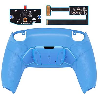 eXtremeRate Starlight Blue Rubberized Grip Programable RISE4 Remap Kit for ps5 Controller BDM-010 BDM-020, Upgrade Board & Redesigned Back Shell & 4 Back Buttons - Without Controller