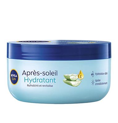 NIVEA SUN Fuktgivande balsam efter solen (1 x 300 ml), fuktgivande kroppssalm med ekologisk aloe vera för intensiv och långvarig återfuktning