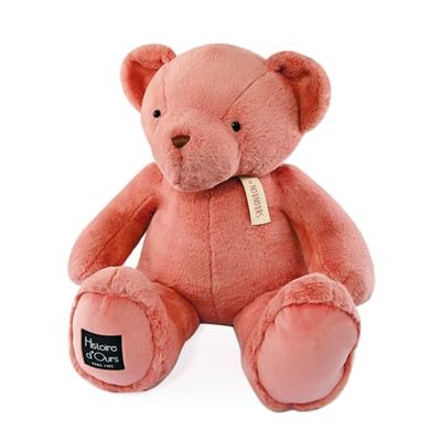 Histoire d'Ours - Peluche Géante Ours - Le Nounours - Rose Praline - 75 cm - Très Grande Peluche Super Douce à Caliner pour les Enfants - Idée Cadeau de Naissance Bébé, Noël et Anniversaire - HO3234