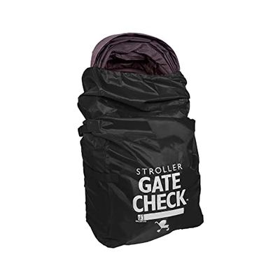 J.L. Childress Gate Check Sac pour poussettes Standard et Doubles – Sac de Voyage pour Poussette, Noir, Noir, Compacte