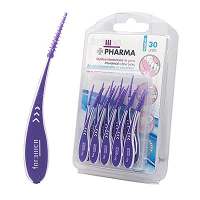 Brosses interdentaires en caoutchouc 30 unités · Avec un design conique et sans fil · Efficaces avec appareils d’Orthodontie · Soins et Hygiène Quotidiens