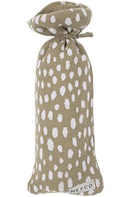 Meyco Baby Cheetah Hot Water Bottle Cover (Fine Knit, Soft Material, Easy to Open and Close with Drawstring, Made from 100% Cotton, Easy Care) Taupe