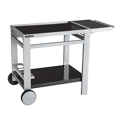 Cook'in garden - Desserte Media 80 - Trolley met werkblad - Meubels op wielen, gemakkelijk te verplaatsen, flessenhouder - Houder voor grillplaat of barbecue